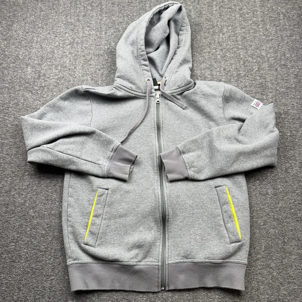 Mini Cooper Full Zip Up Hoodie Womens Size L Sound Of Mini Gray Neon Pocket